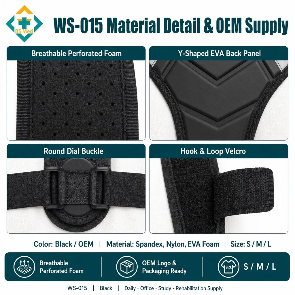 Adjustable shoulder posture corrector brace with EVA back pad Adjustable shoulder posture corrector brace with EVA back pad
